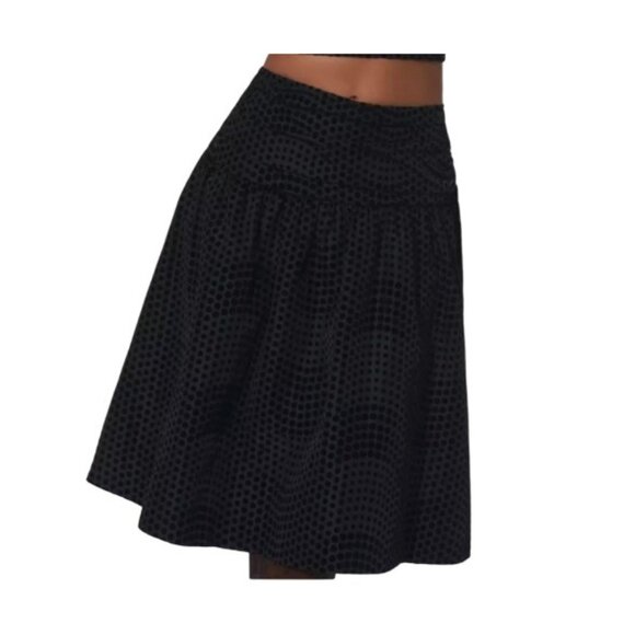 Maeve Anthropologie Womens Taffeta Dot Midi Skirt Black Noir Size 4 - Picture 3 of 9